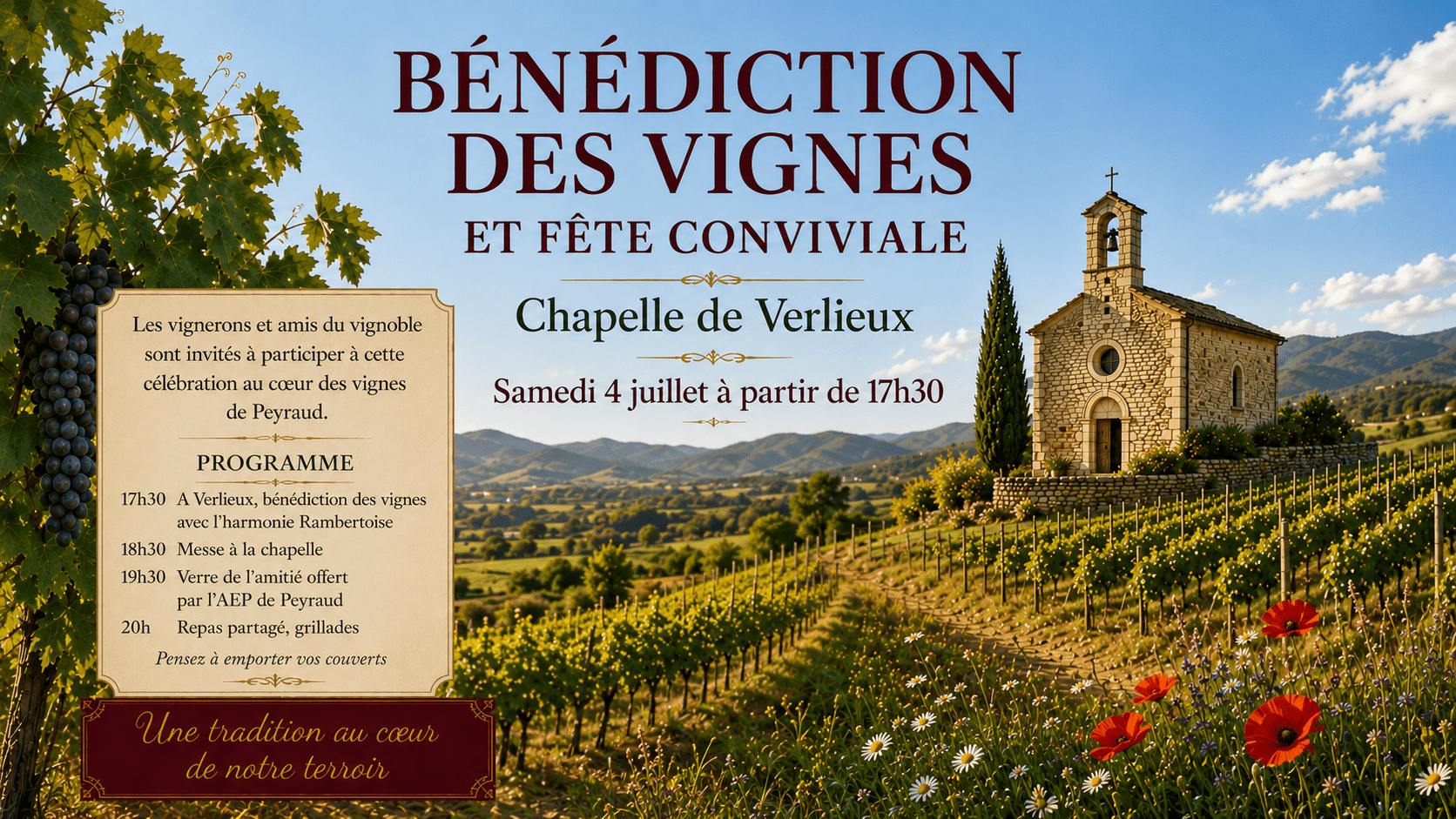 You are currently viewing Samedi 4 juillet : Bénédiction des vignes à Verlieux