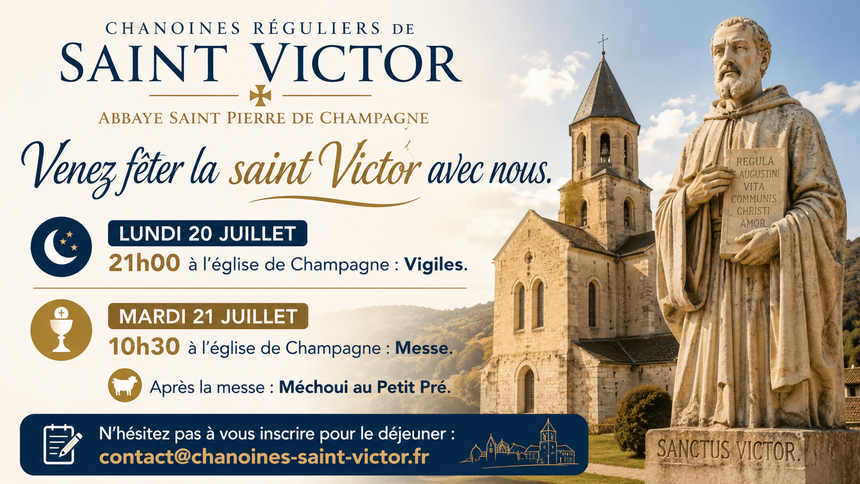 You are currently viewing Lundi 20 et mardi 21 juillet : Fête de saint Victor