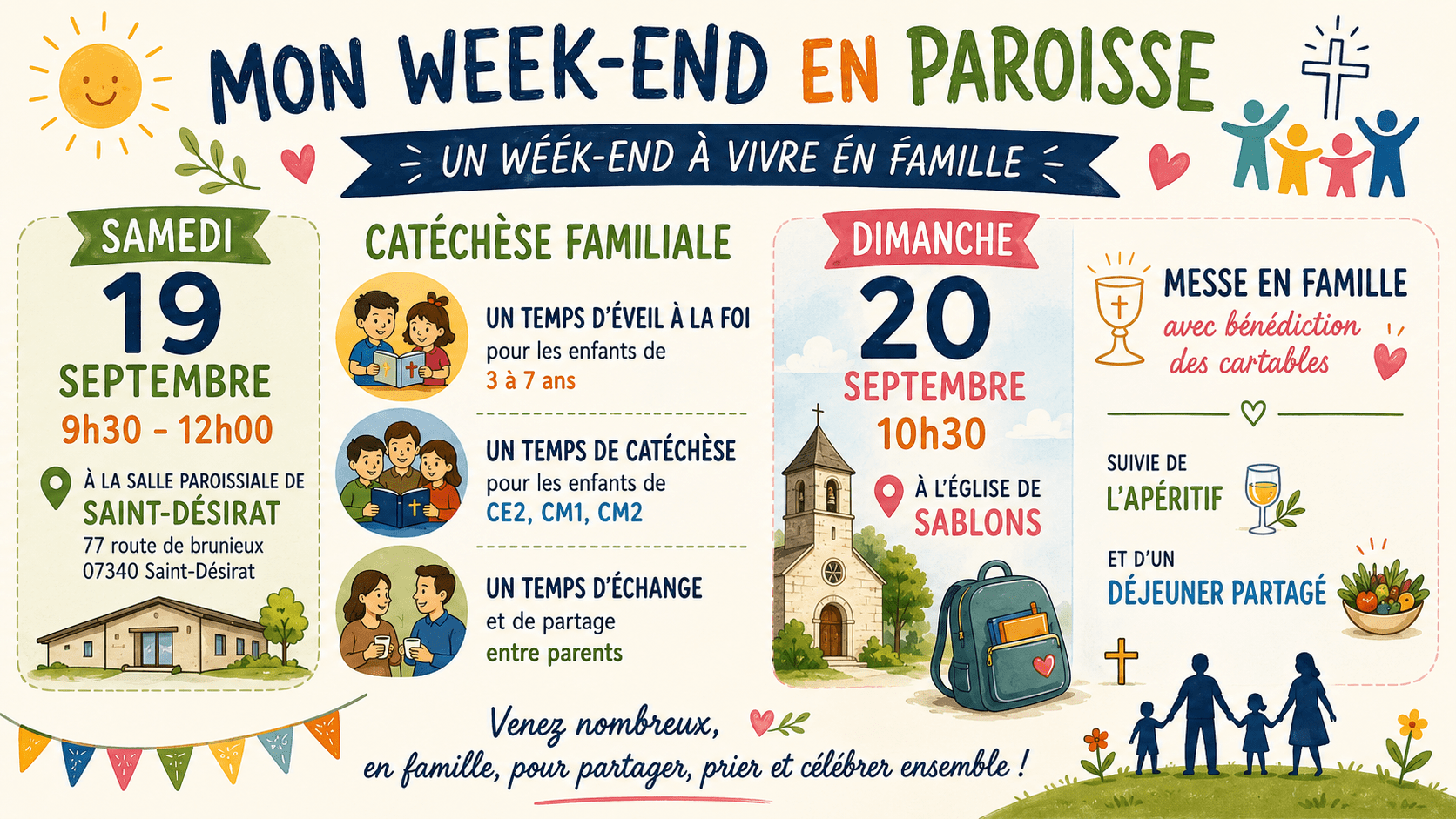 You are currently viewing Samedi 19 et Dimanche 20 septembre : Mon Week-End en Paroisse