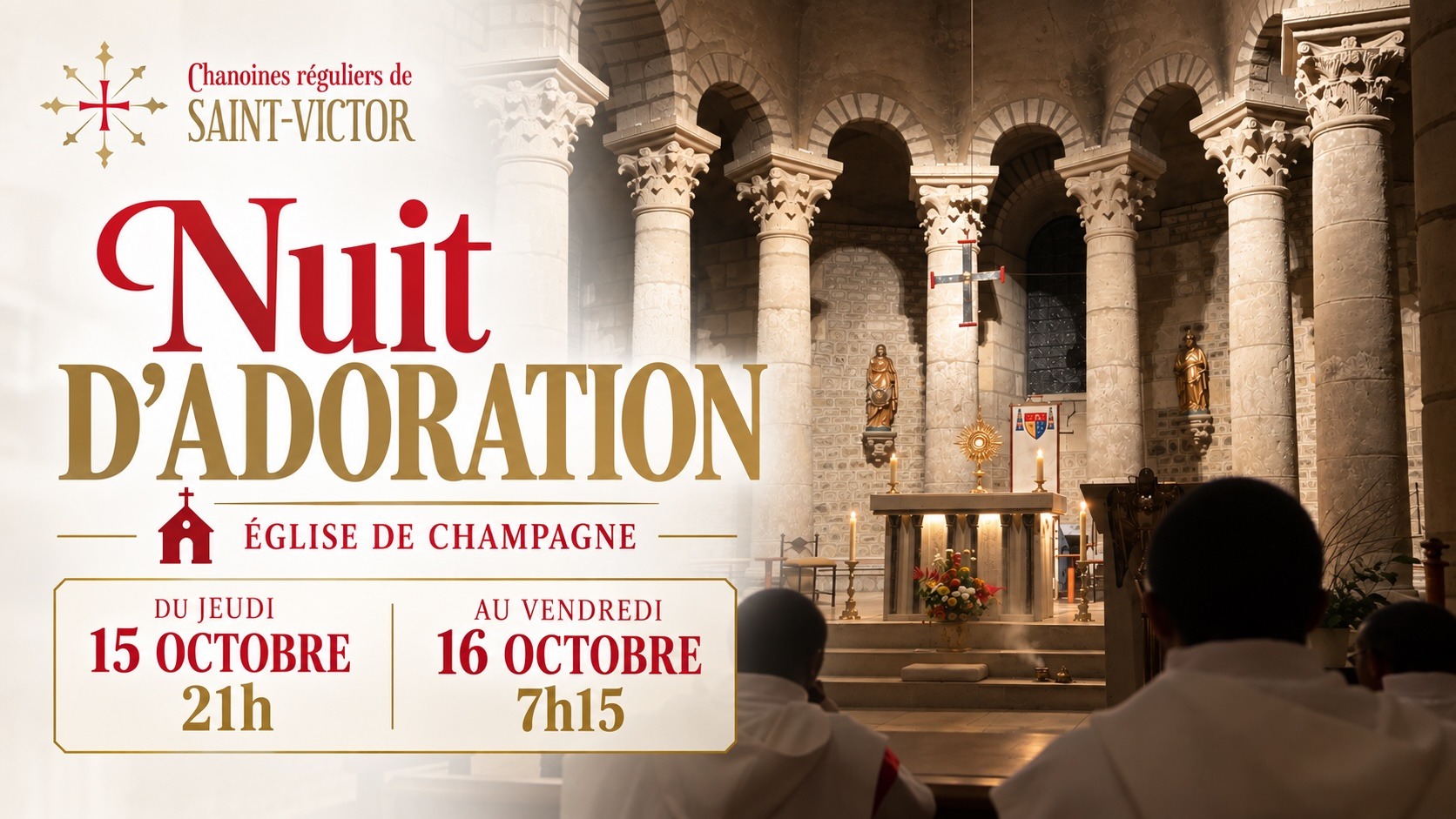 Lire la suite à propos de l’article Du jeudi 15 au vendredi 16 octobre : Nuit d&rsquo;Adoration