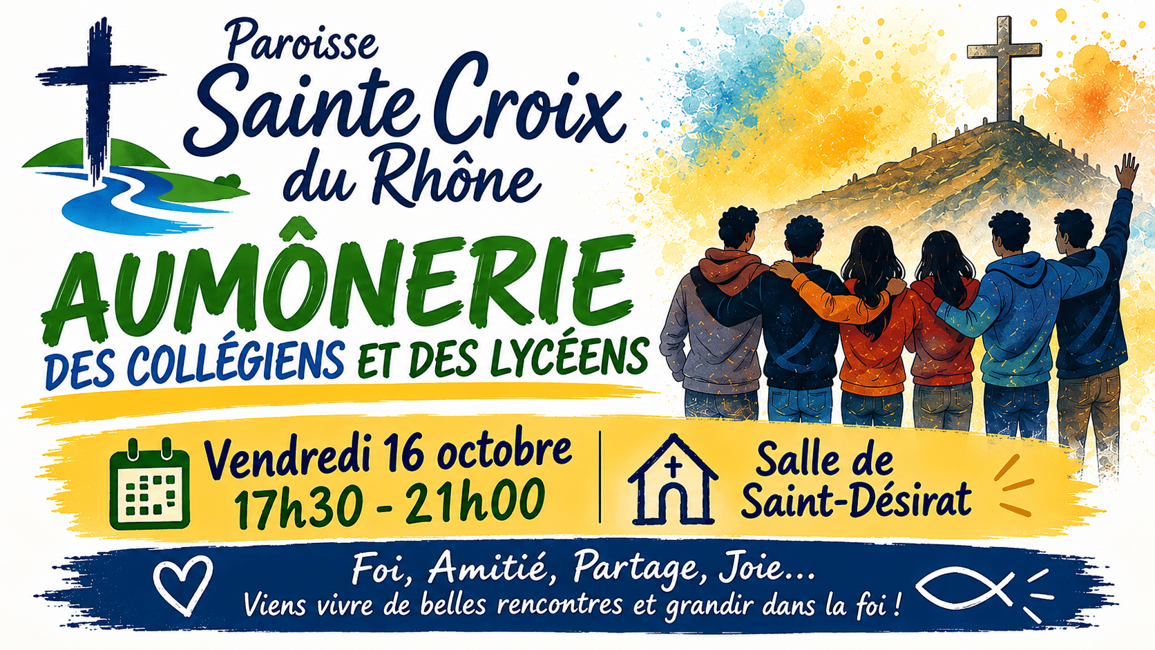 Lire la suite à propos de l’article Vendredi 16 octobre : Aumônerie des collégiens et lycéens